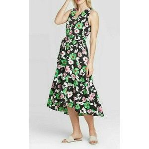 Women's Who What Wear Floral Print Sleeveless Dress, X-Small, NEW, 1020
